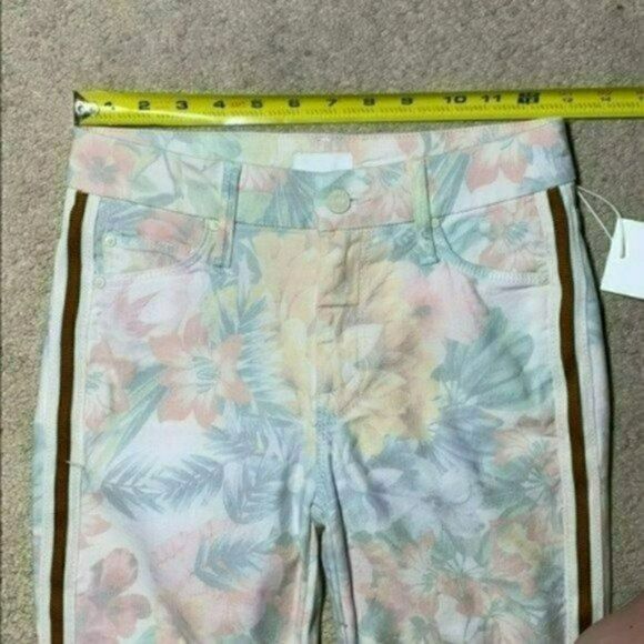 NWT MSRP $295 MOTHER The Looker Floral Frayed Ankle Jeans - Picture 13 of 13